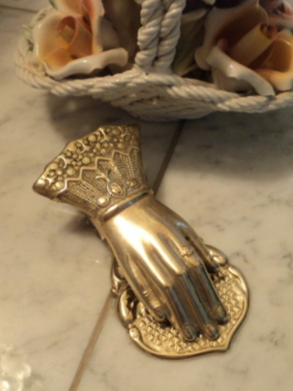 vintage brass Victorian hand clip